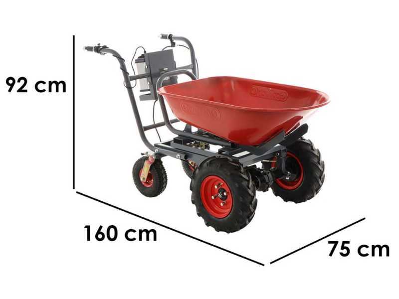 Geotech CAR 300T-100 - Carriola elettrica a batteria 40V 6Ah con cassone ribaltabile