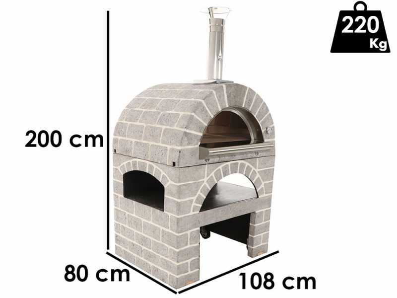 Forno a legna per pizza da esterno Pulcinella Stone Grigio - 4 pizze