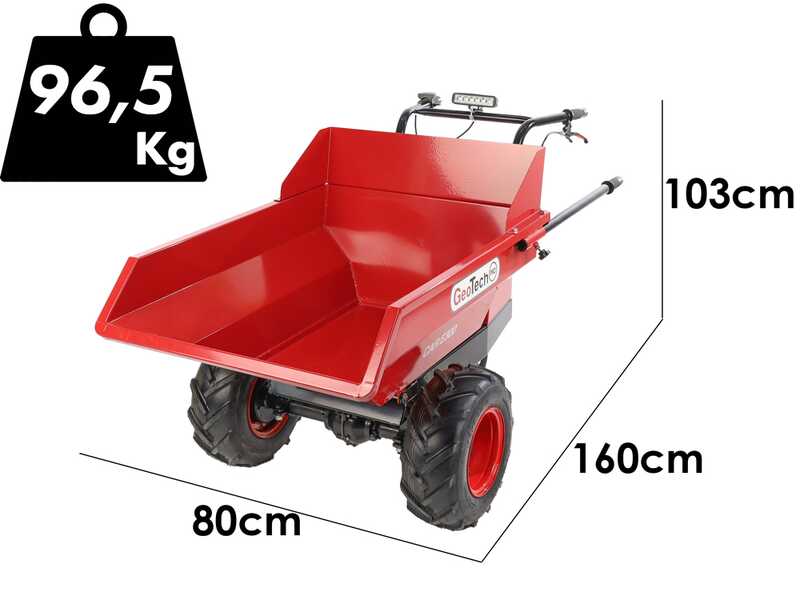 GeoTech-Pro Mini Dumper Car E300 - Motocarriola a batteria 48V 15Ah