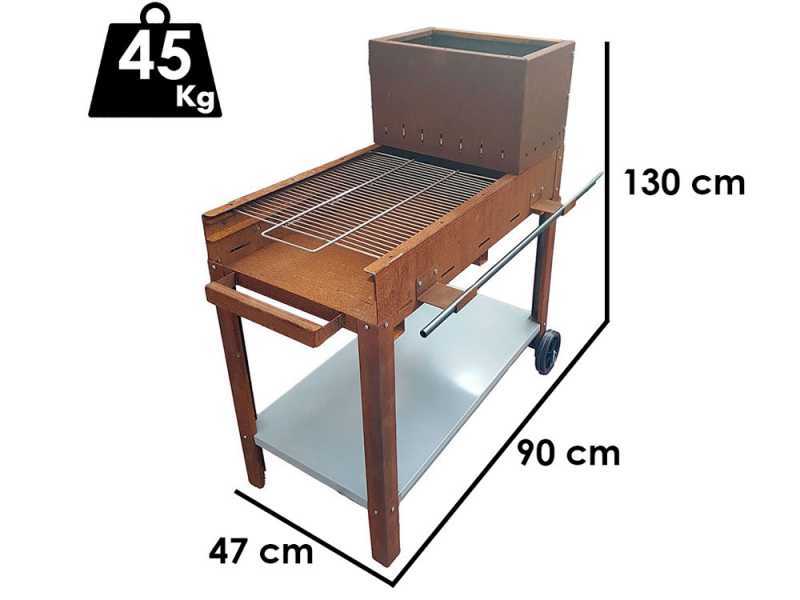 Flipper 50 - Barbecue a legna e carbone in corten