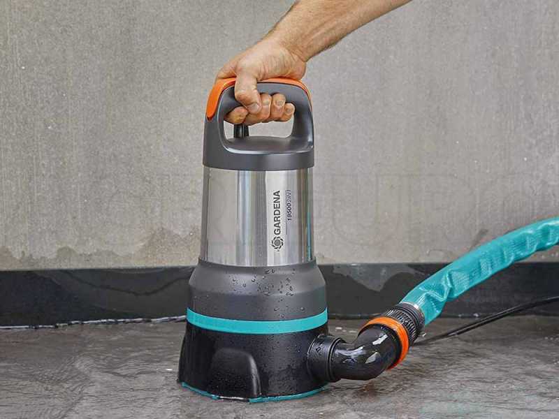 Gardena Acquasensor 19500 - Pompa 2 in 1 per acqua sporca e pulita - in acciaio INOX
