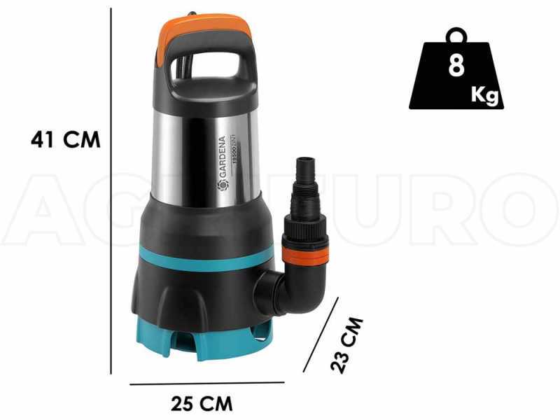 Gardena Acquasensor 19500 - Pompa 2 in 1 per acqua sporca e pulita - in acciaio INOX