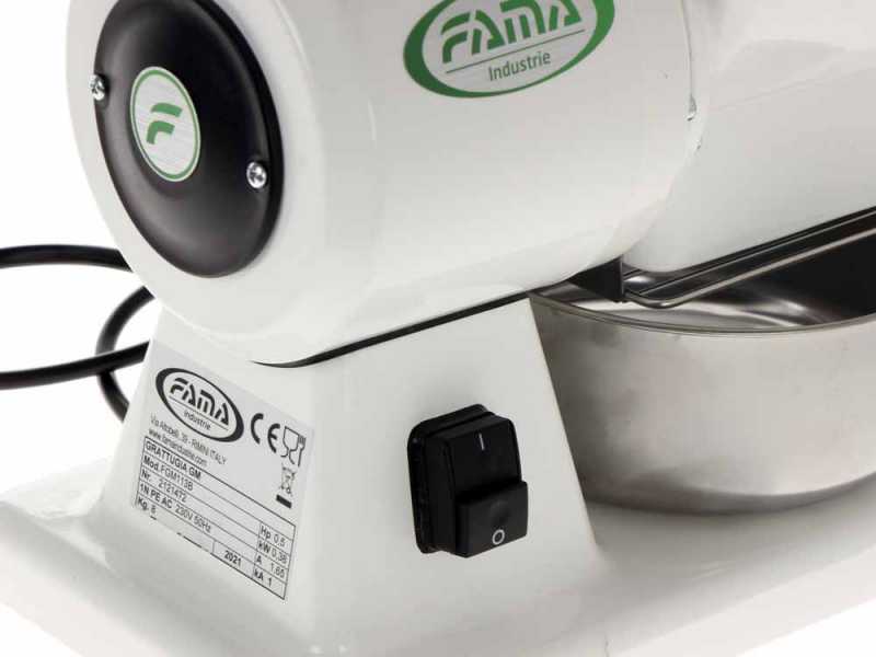 Fama Mignon GM Bianco - Grattugia elettrica in alluminio lucidato - 380W