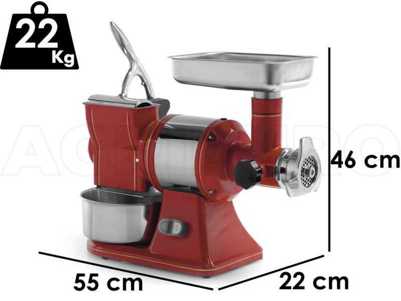 Fama TG12 Retr&ograve; - Tritacarne elettrico - Con grattugia integrata - Gruppo macinazione in Inox - 230V