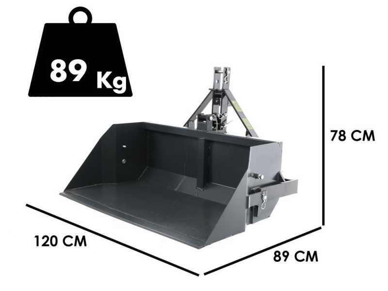 Blackstone B-PAL 120 - Pala posteriore per trattore - con lama da 120 cm - Portata 400Kg