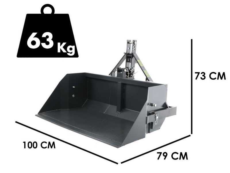 Blackstone B-PAL 100 - Pala posteriore per trattore - con lama da 100 cm - Portata 400Kg