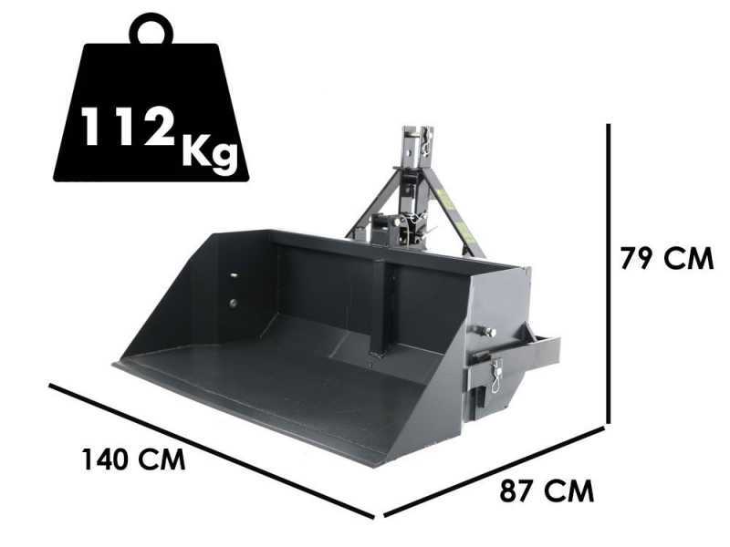 Blackstone B-PAL 140 - Pala posteriore per trattore - con lama da 140 cm - Portata 400Kg