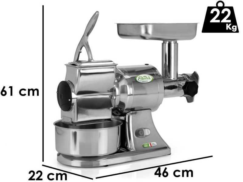 Fama TG12 - Tritacarne elettrico - Con grattugia integrata - Gruppo di macinazione in Ghisa - 230V