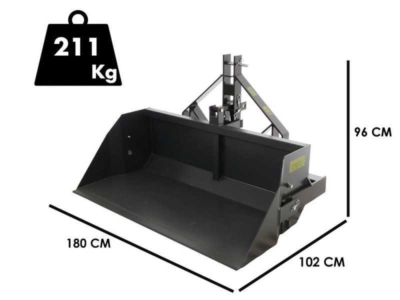 Blackstone B-PAL 180 - Pala posteriore per trattore - con lama da 180 cm - Portata 700Kg