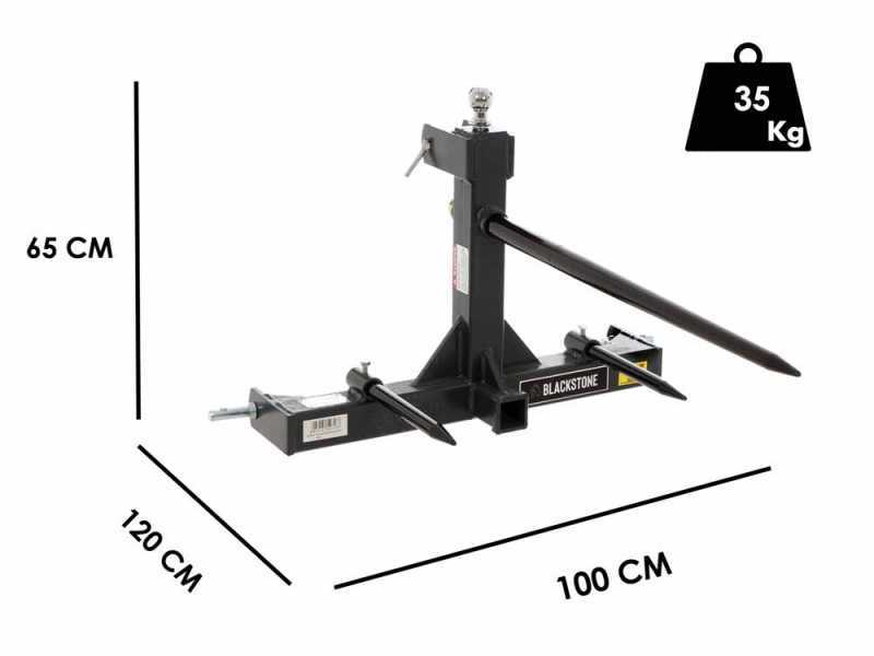 Blackstone B-BF 1000 - Forche per rotoballe - Collegamento a 3 punti per trattore