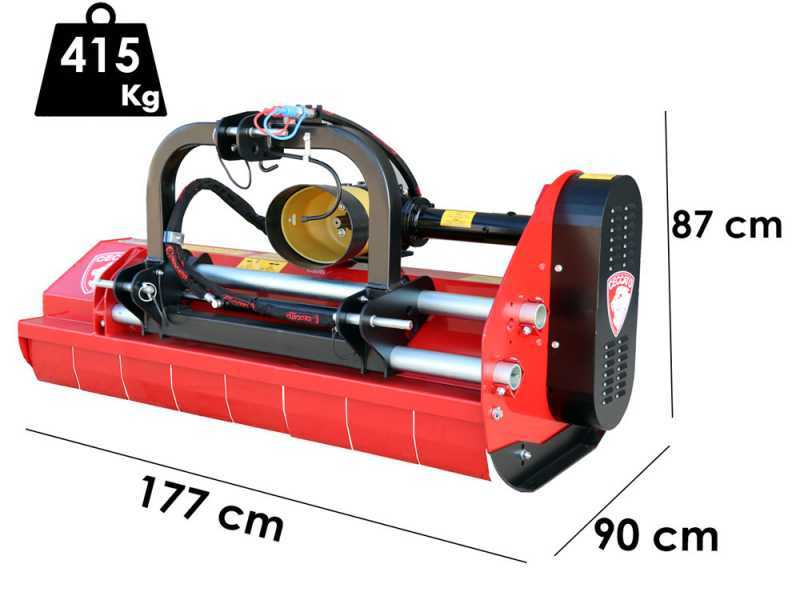 Ceccato Trincione 380 - T1600ID  - Trinciaerba per trattore  - Serie medio-pesante - Spostamento idraulico