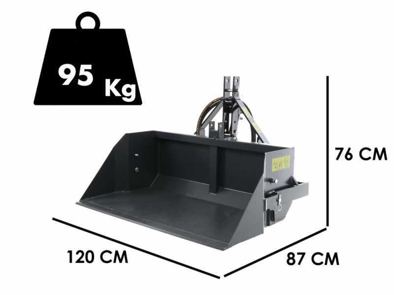 BlackStone B-PAL H 120 - Paletta posteriore idraulica per trattore - da 120 cm - Portata 400Kg