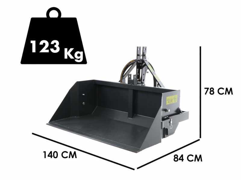 BlackStone B-PAL H 140 - Paletta posteriore idraulica per trattore - da 140 cm - Portata 400Kg