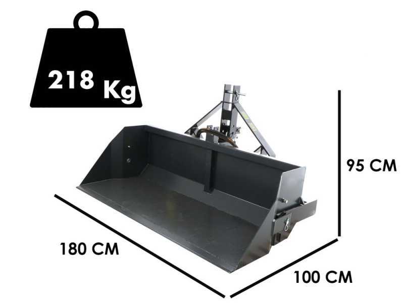 BlackStone B-PAL H 180 - Paletta posteriore idraulica per trattore - da 180 cm - Portata 700Kg