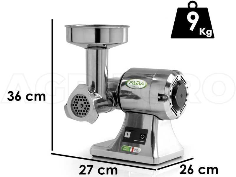 Fama TS8 - Tritacarne elettrico - Corpo in alluminio - Gruppo di macinazione in Inox