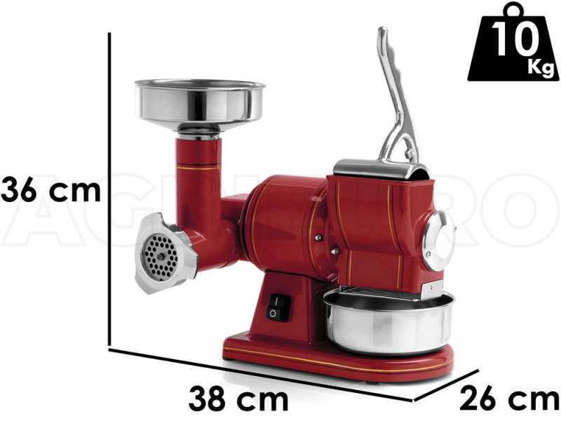 Fama TG8R RETR&Oacute; - Tritacarne elettrico - Grattugia integrata - Gruppo macinazione in acciaio Inox