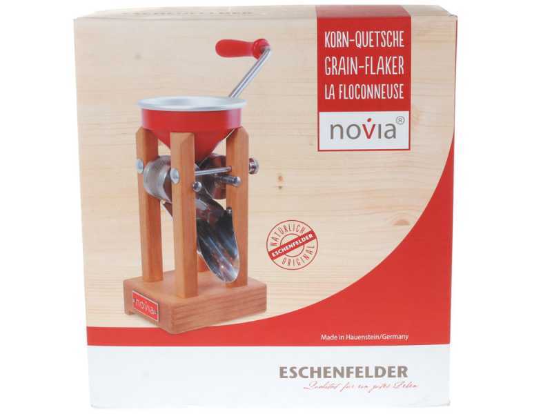 Fioccatrice manuale Eschenfelder Novia nr1200 in alluminio rosso con rulli in acciaio inossidabile