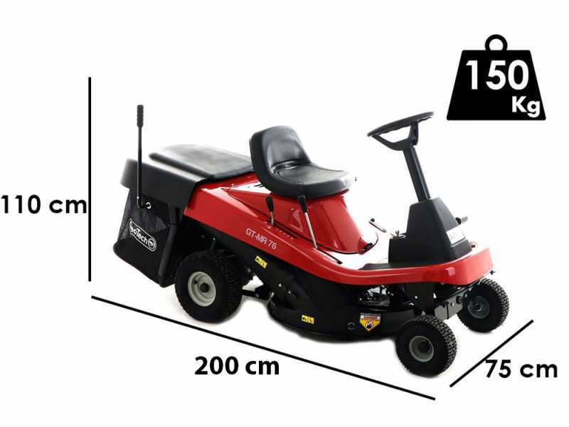 GeoTech-Pro GT-MR 76 Mini rider - Rider trattorino rasaerba - motore da 432cc con avviamento elettrico