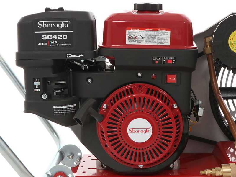 Motocompressore a scoppio Texas 900 con motore Sbaraglia SC420 - 14HP