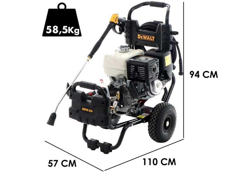 DeWalt DXPW 010E - Idropulitrice a scoppio professionale - 250 bar - 900 l/h - motore Honda GX 390