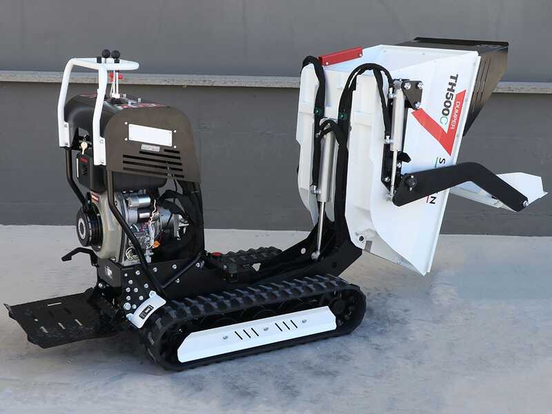 Seven Italy TH500C L70-E - Motocarriola cingolata cassone dumper 500Kg con paletta - Cambio idrostatico