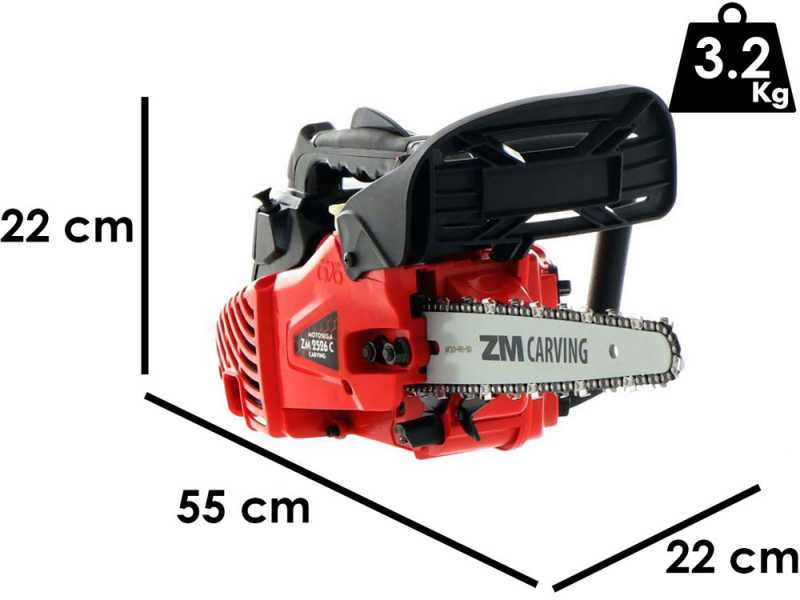 ZM2526C - Motosega a scoppio leggera da potatura - Lama Carving da 25cm 