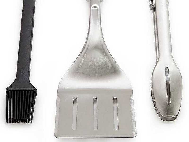 Weber 6771 Set Di Pinze E Spatola Da Barbecue - Acciaio Inox, Manico Morbido, Lavabili In Lavastoviglie, Colore Nero/Argento - 5