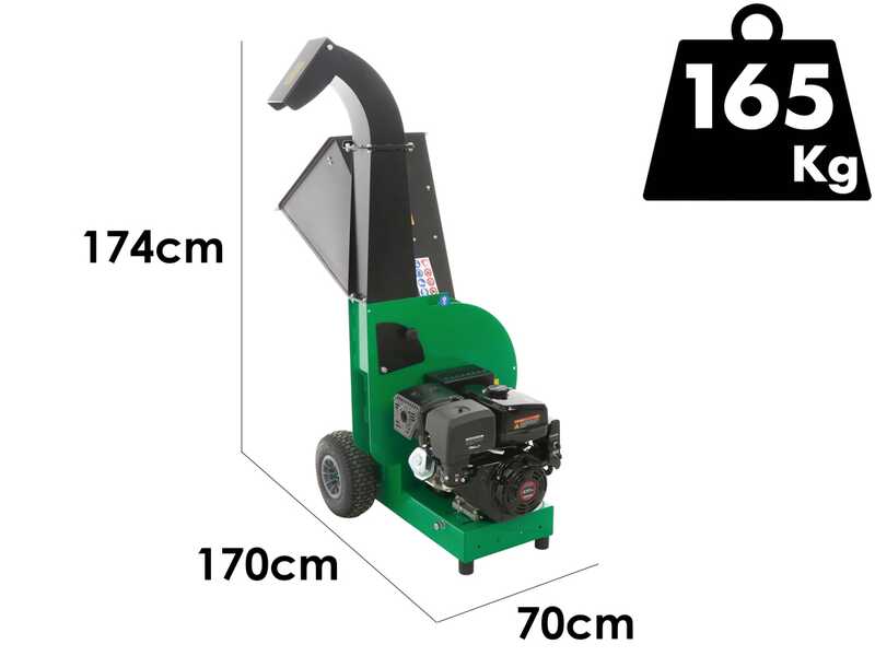 Seven Italy  BIGCH420 - Biotrituratore a scoppio - Motore Loncin G420F - Avviamento elettrico