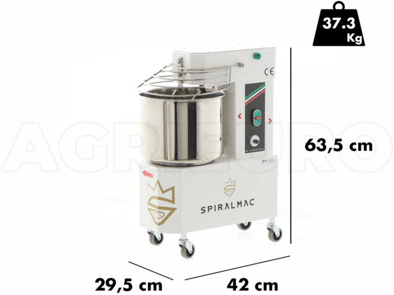 SPIRALMAC SV8HH ROYAL - Impastatrice a spirale ad alta idratazione - 10 Velocit&agrave; - 8 Kg
