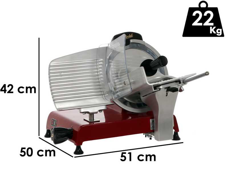 Berkel Red Line 250 Rossa - Affettatrice con lama in acciaio cromato da 250 mm - CE professionale