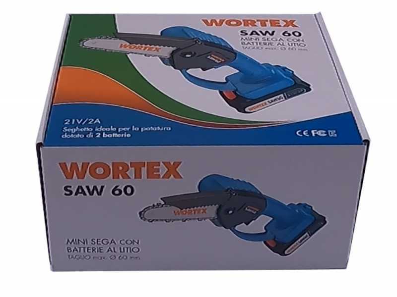 Potatore manuale elettrico a batteria WORTEX SAW 60 - con 2 batterie e caricabatteria inclusi