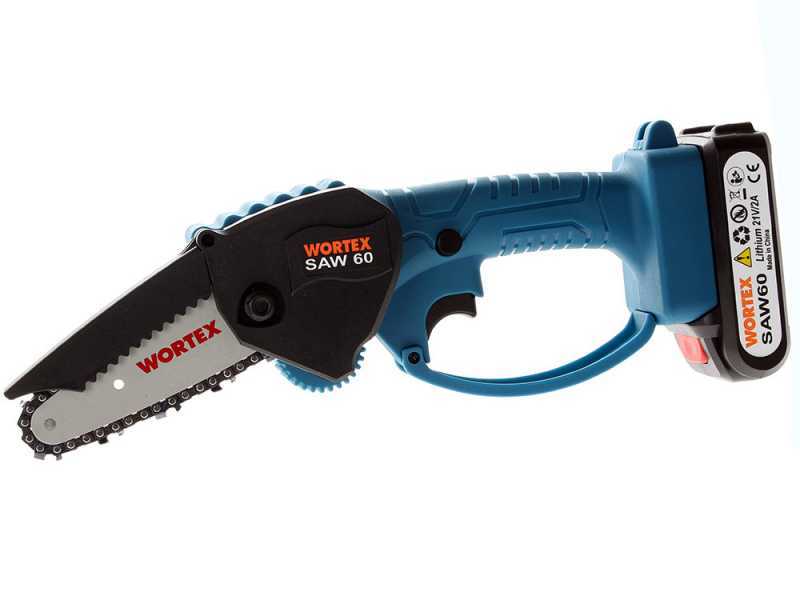 Wortex SAW 60 - Potatore manuale elettrico a batteria - con 2 batterie e caricabatteria inclusi