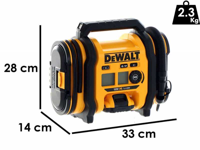 DeWalt DCC018N-XJ - Compressore aria elettrico portatile monofase, oil-less- Batteria 18V/2.0ah e caricabatteria