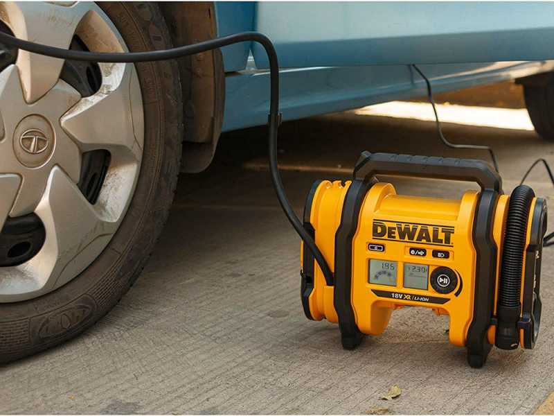 DeWalt DCC018N-XJ - Compressore aria elettrico portatile monofase, oil-less- Batteria 18V/2.0ah e caricabatteria