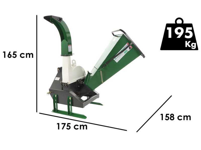 GreenBay GB-WTDC 100 - Biotrituratore a trattore - Rotore a disco