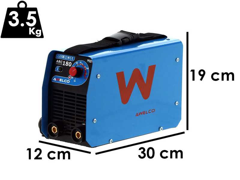 Awelco ARC 180 - Saldatrice Inverter (MMA) + Kit, corrente continua (DC)