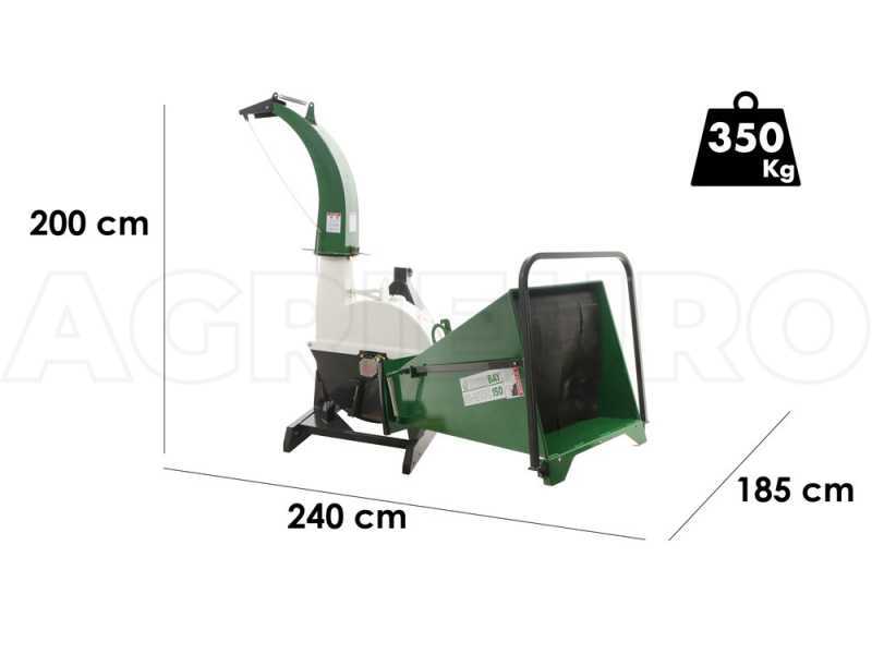 GreenBay GB-WTDC 150 - Biotrituratore a trattore - Scarico alto