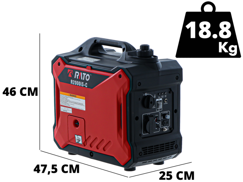 Rato R2000iS-C - Generatore di corrente inverter a benzina 1.8 kW - Continua 1.6 kW Monofase