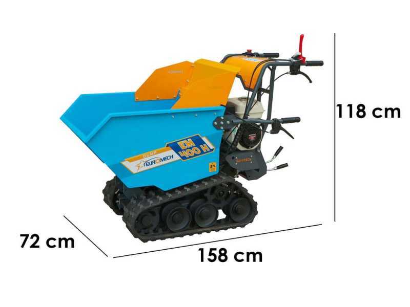 EuroMech EM400H-Dump - Motocarriola cingolata cassone dumper 400Kg