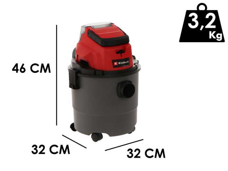 Einhell TC-VC 18/15 Li - Bidone aspiratutto a batteria - 2.5Ah 18V