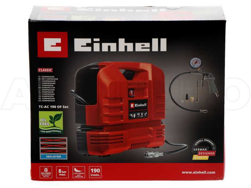 Einhell TC-AC 190 OF - Compressore portatile per auto - Set completo