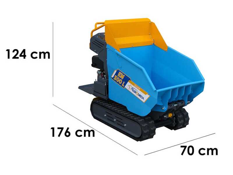 EuroMech EM500L-Dump - Motocarriola cassone dumper idraulico 500Kg - Cambio idrostatico