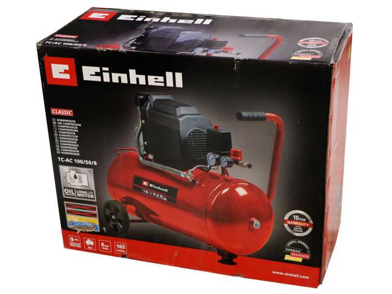 Einhell TC-AC 190/50/8 - Compressore aria elettrico carrellato - Motore 2 HP - 50 lt