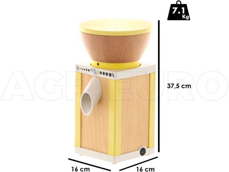 Mulino per farina Komo KoMoMio Giallo in faggio - Motore da 400 watt