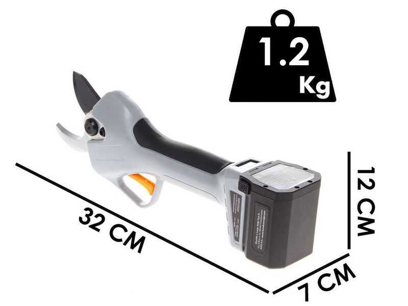 Volpi KV390 - Forbice elettrica da potatura - 2x 21.6V 2.5Ah - Diametro di taglio 40mm