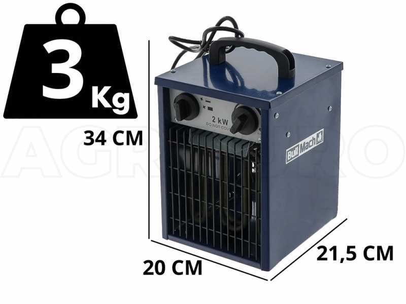 BullMach BM-EFH 2H - Generatore di aria calda elettrico monofase con ventilatore - 2kW