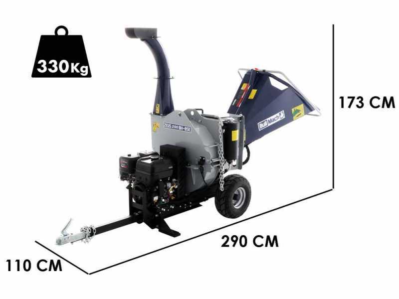BullMach ZEUS 200 BH-BSE - Biotrituratore a scoppio trainabile - B&amp;S XR2100 con avviamento elettrico