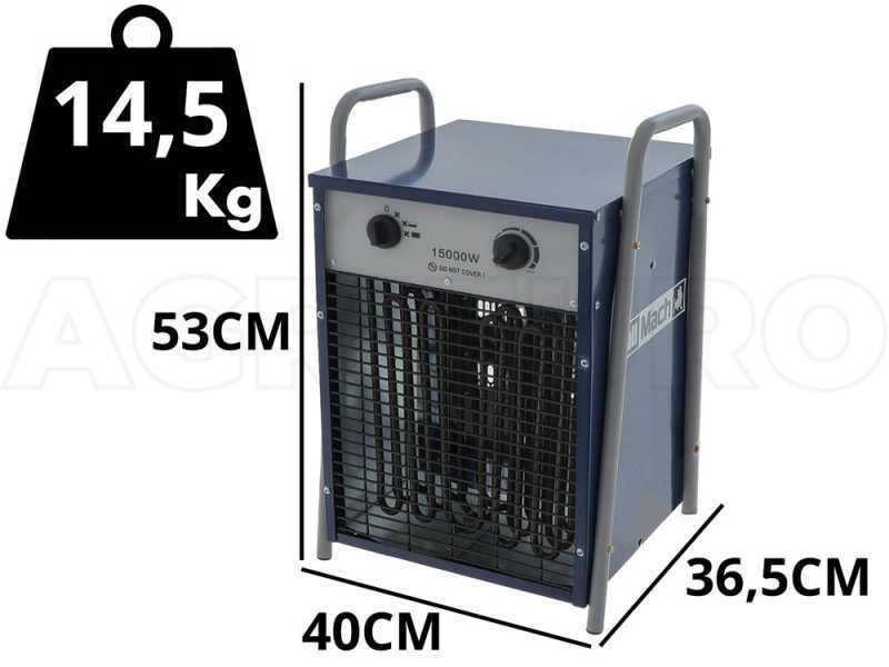 BullMach BM-EFH 15H - Generatore di aria calda trifase con ventilatore - 15 kW