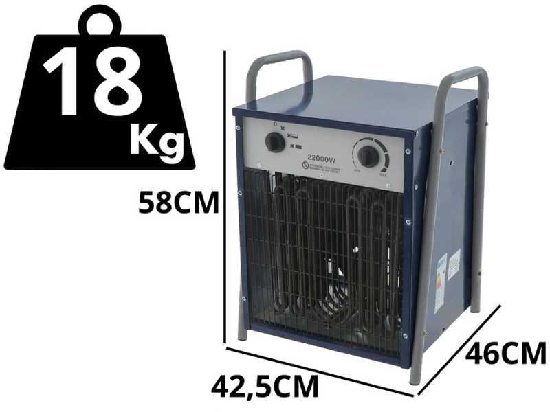 BullMach BM-EFH 22H - Generatore di aria calda trifase con ventilatore - 22 kW