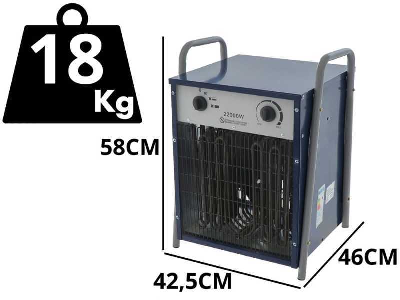 BullMach BM-EFH 22H - Generatore di aria calda trifase con ventilatore - 22kW